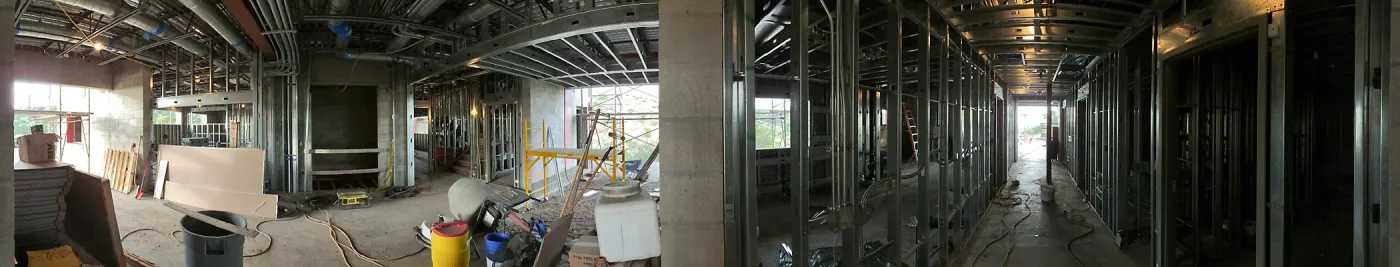 Pritzlaff Conservation Center Construction, Panorama of lobby and central hallway