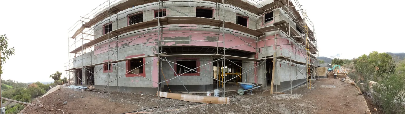 Pritzlaff Conservation Center Construction, panorama of east side
