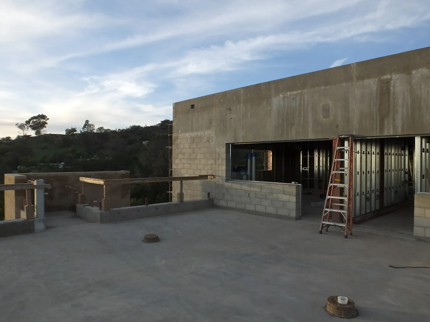 Pritzlaff Conservation Center Construction, looking northwest across deck