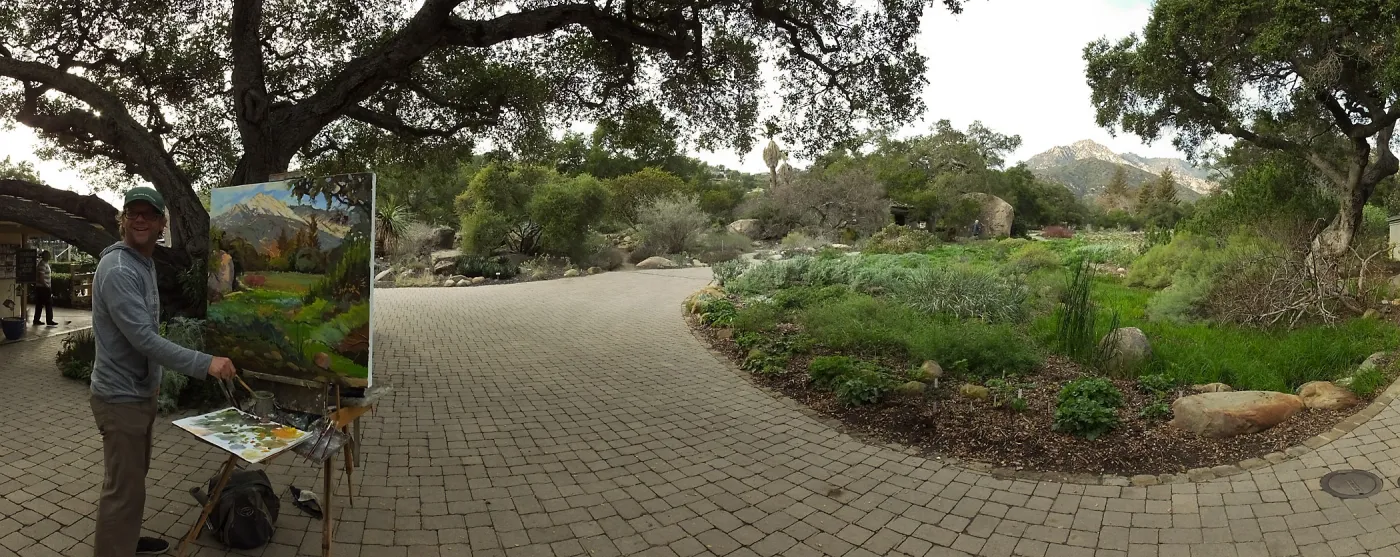 Plein Air artist Chris Potter working at SBBG