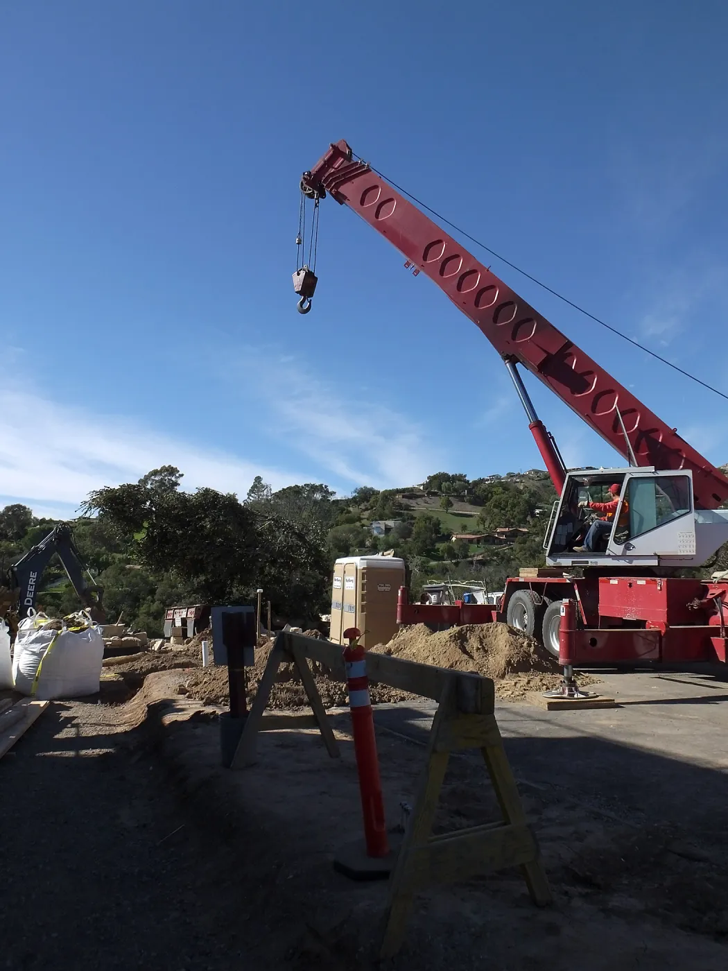Installation of Island Oaks, flanking the entrance to the new Island Section at the Pritzlaff Conservation Center
