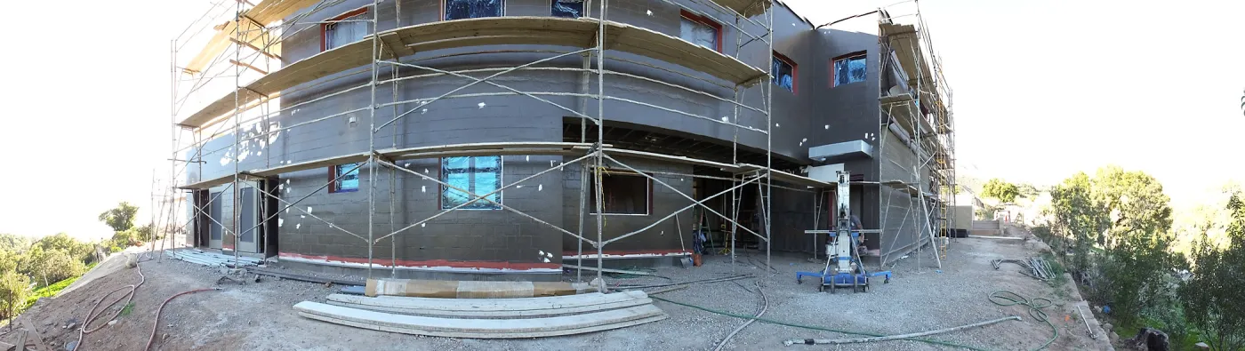 Pritzlaff Conservation Center Construction, panorama of east side