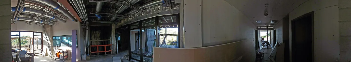 Pritzlaff Conservation Center Construction, Panorama of lobby and central hallway