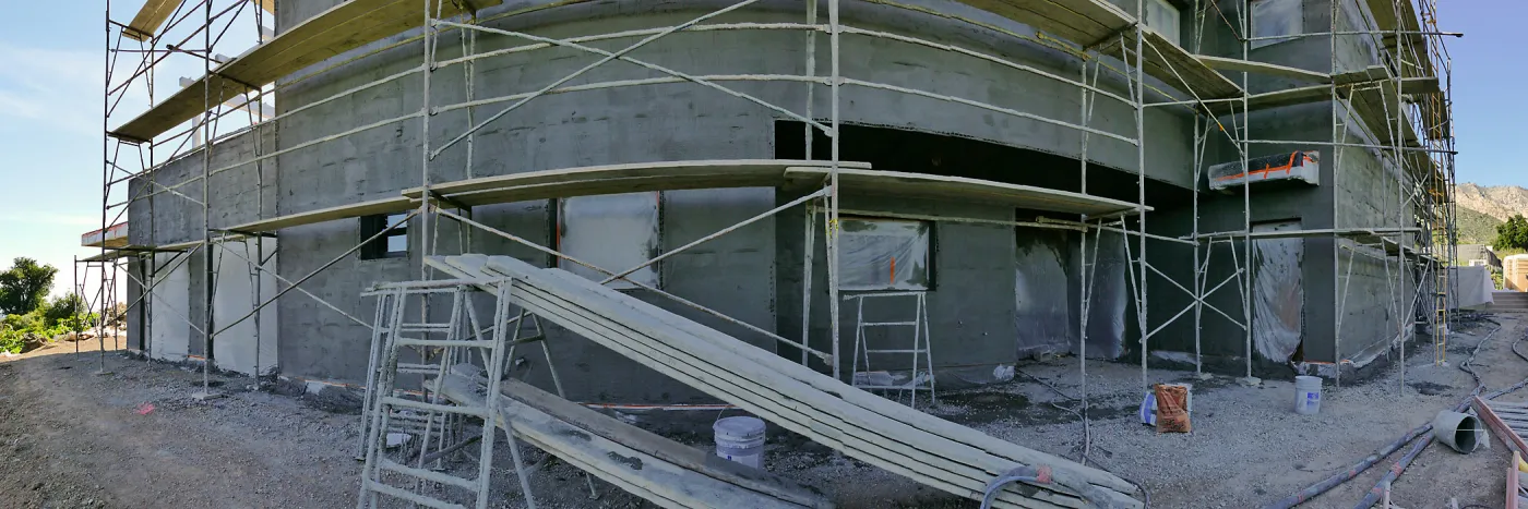 Pritzlaff Conservation Center Construction, panorama of east side