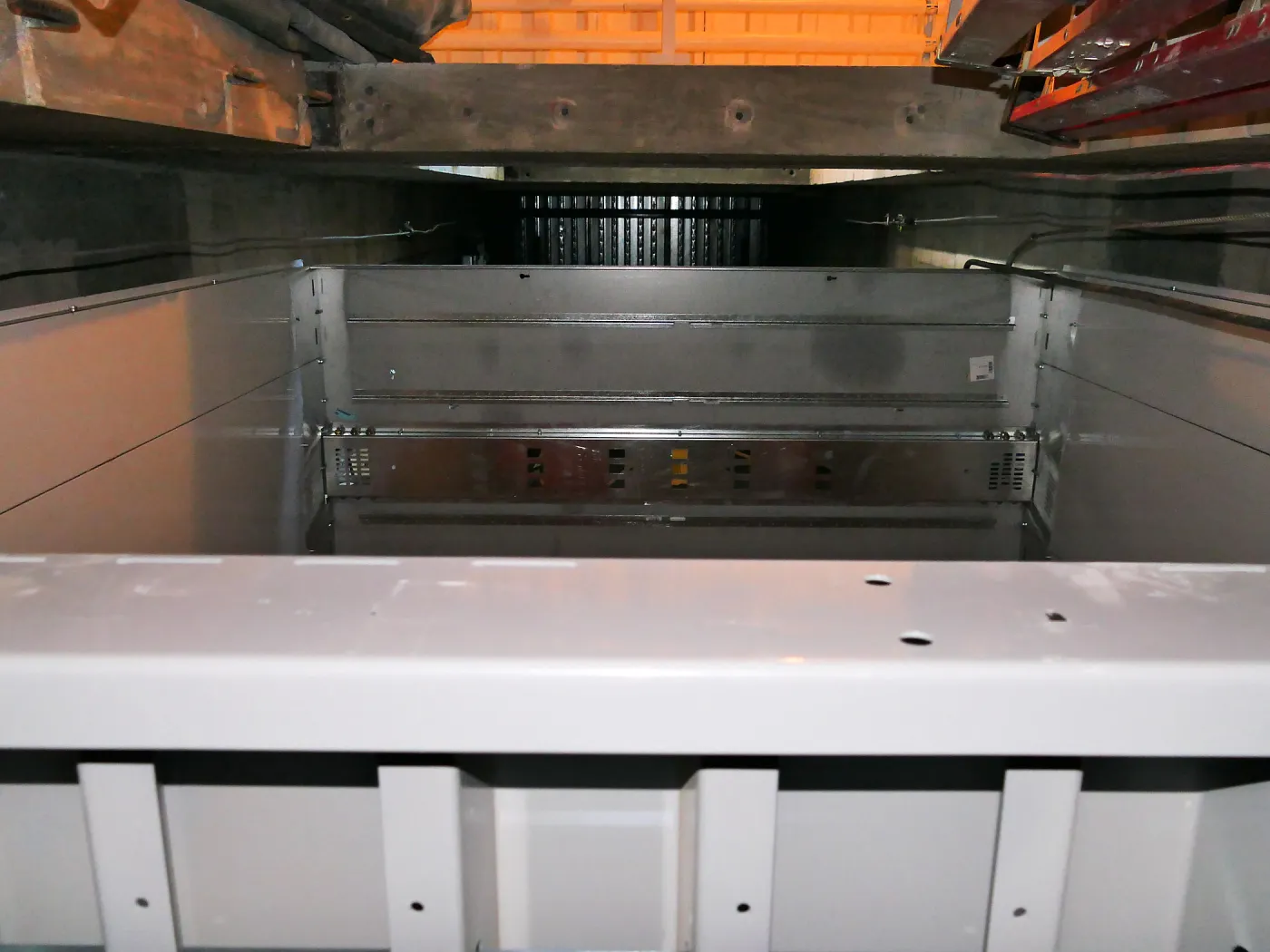 Pritzlaff Conservation Center Construction, looking up elevator shaft