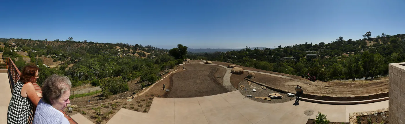 Island View Garden Installation, panorama from Pritzlaff Conservation Center Deck