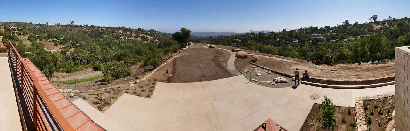 Island View Garden Installation, panorama from Pritzlaff Conservation Center Deck