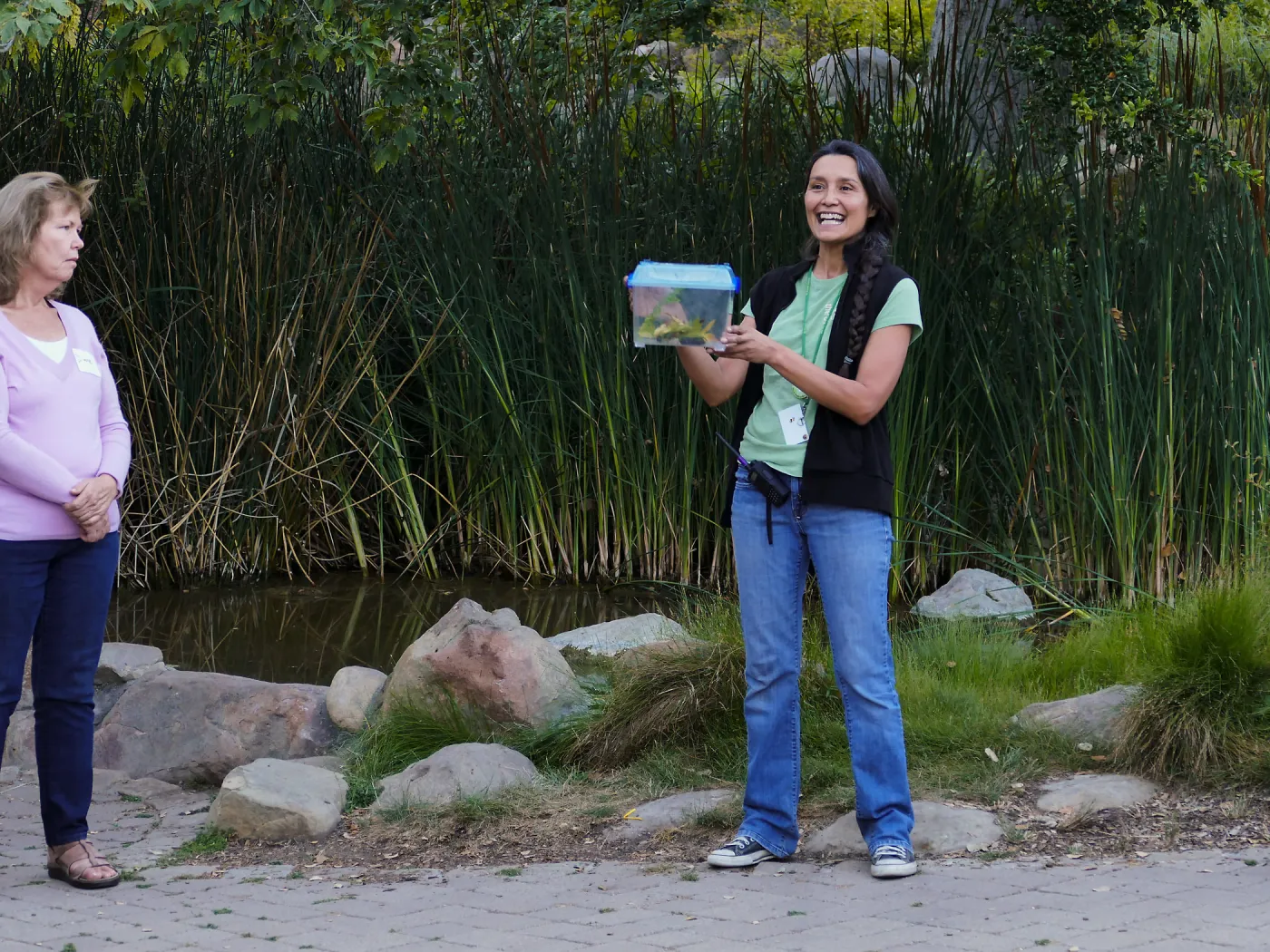 Member Appreciation Month, Full Moon Hike, Cathy Castaneda talking about California frogs