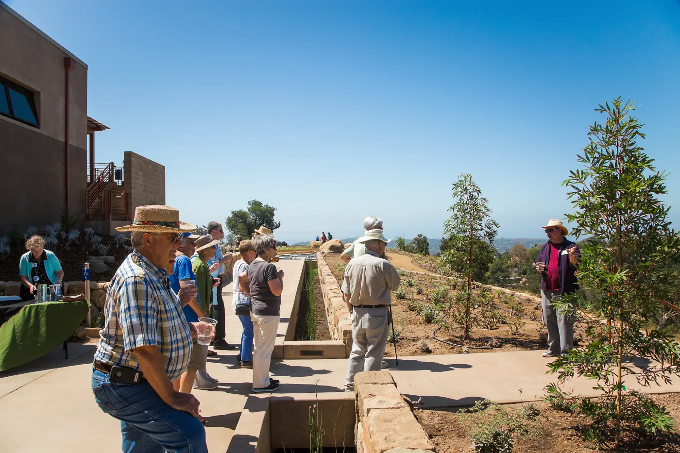 Pritzlaff Conservation Center Ribbon Cutting Celebration, Bruce Reed leading tour of newly planted Island View Garden