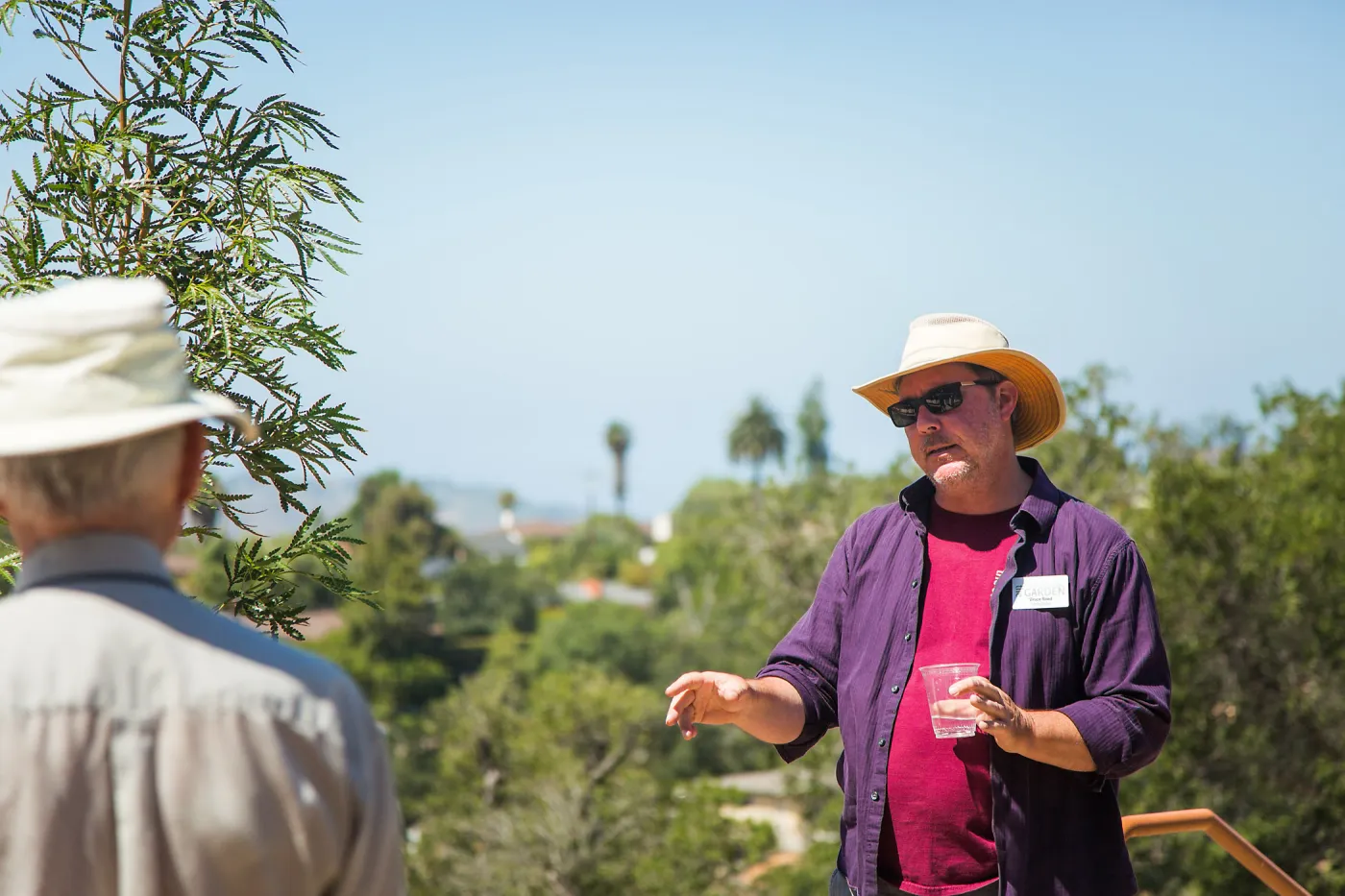 Pritzlaff Conservation Center Ribbon Cutting Celebration, Bruce Reed leading tour of newly planted Island View Garden