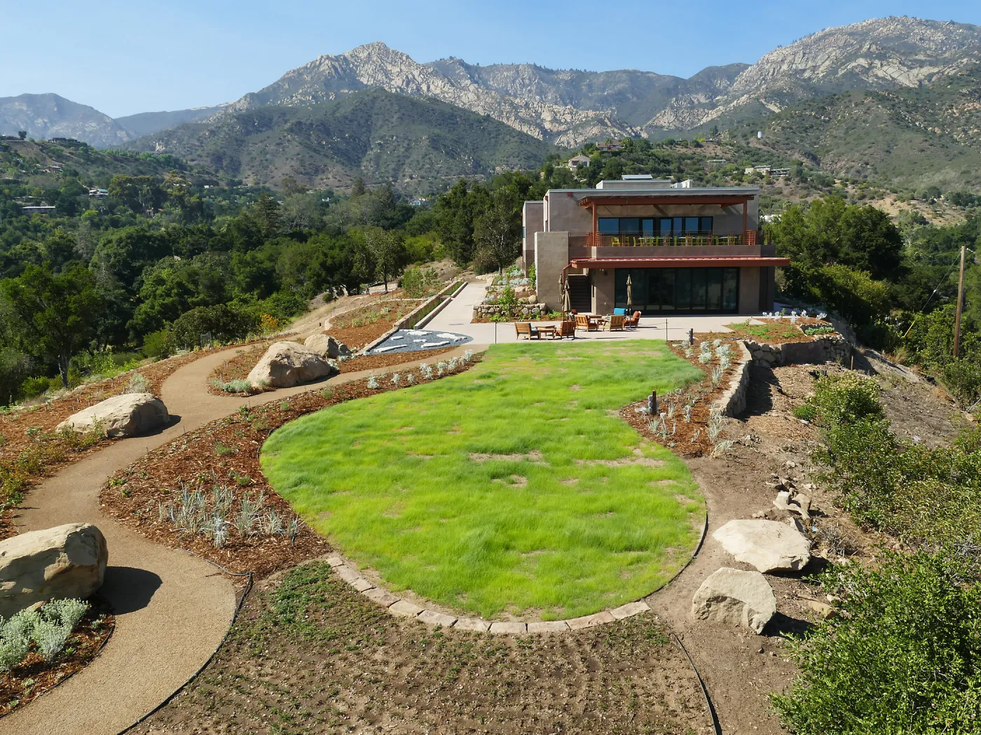 Island View Garden Installation, view looking northeast from south steps