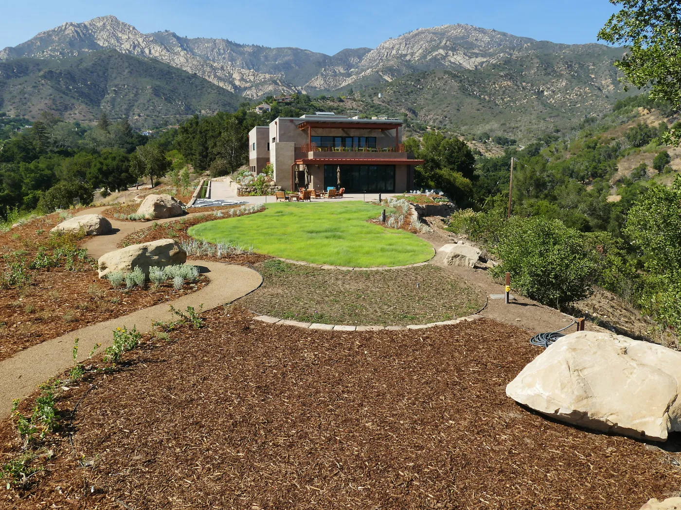 Island View Garden Installation, view looking northeast from south steps
