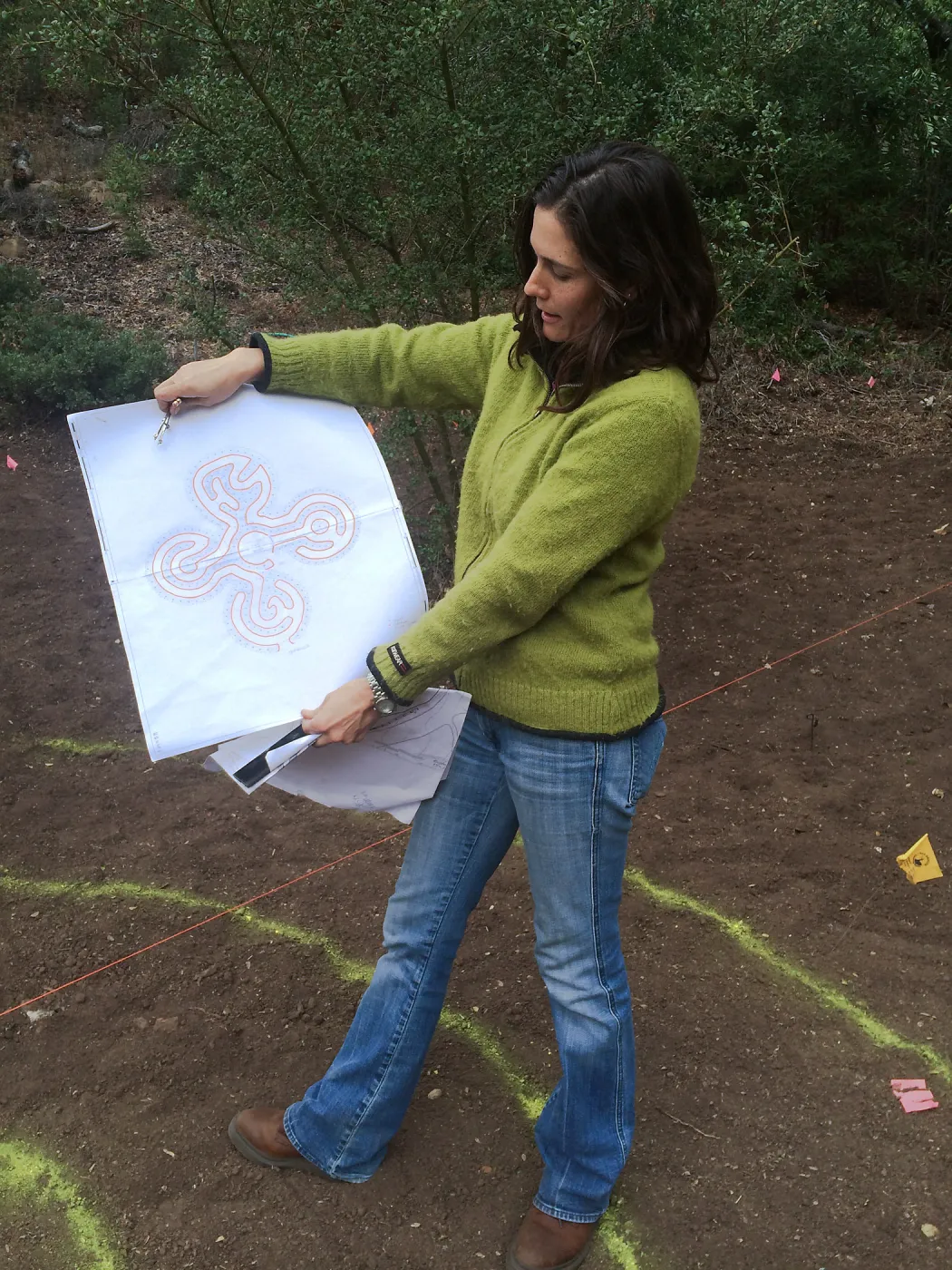 Betsy Lape showing the Maze pattern