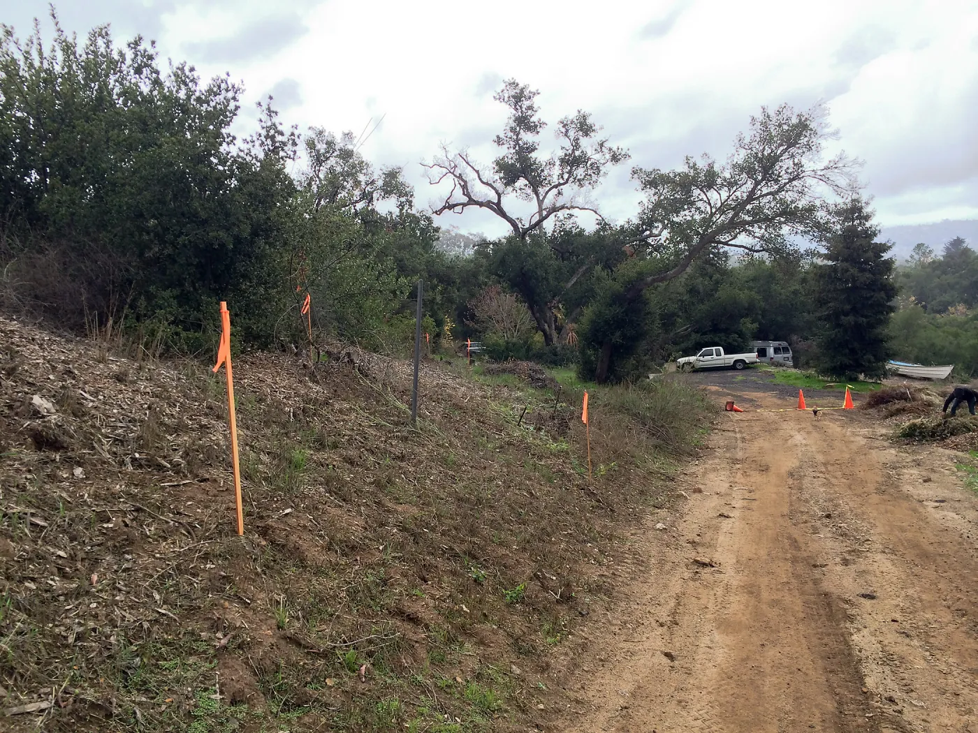 Pritzlaff construction site, route of new cart path