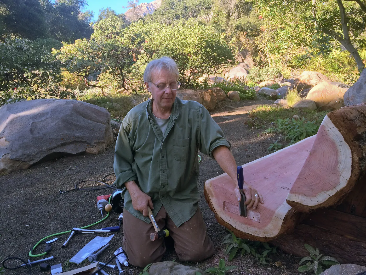 Dave Kershaw creating Jones Bench