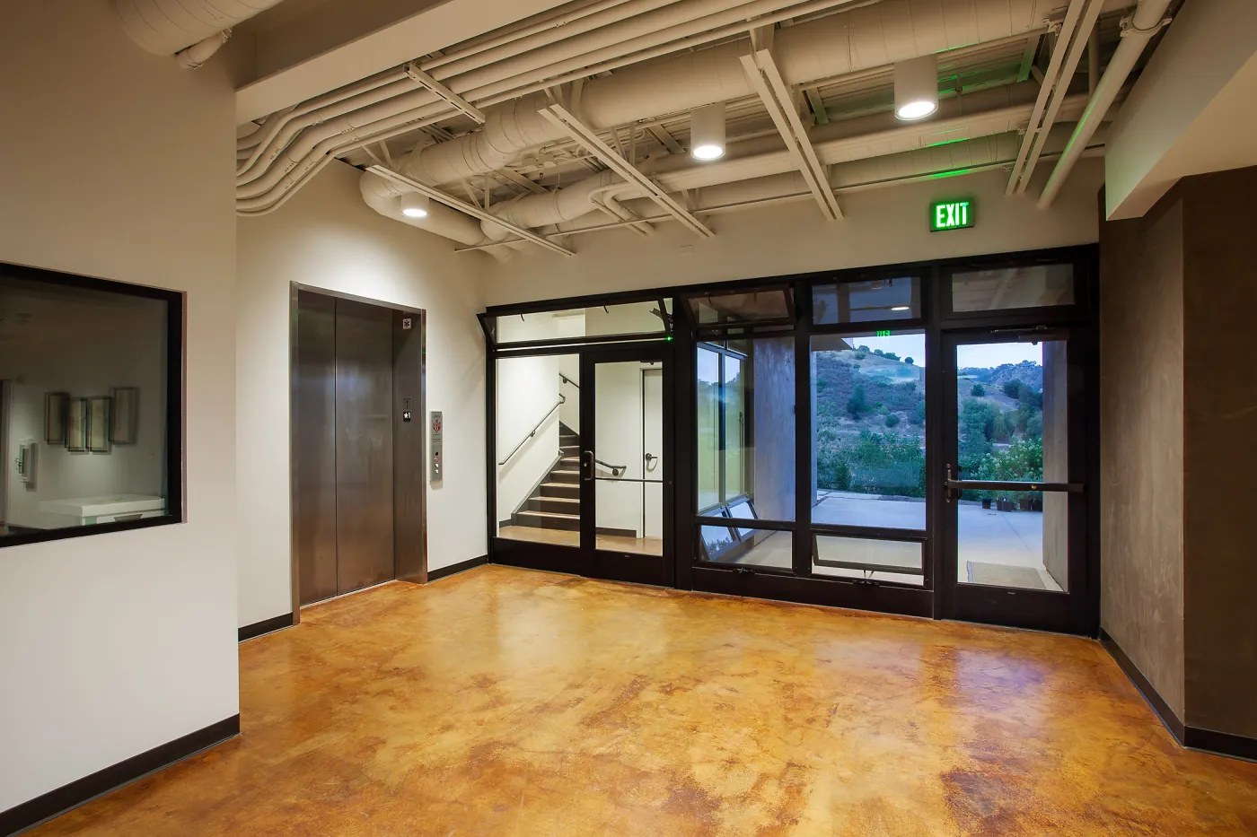 Pritzlaff Conservation Center interior, lobby looking east