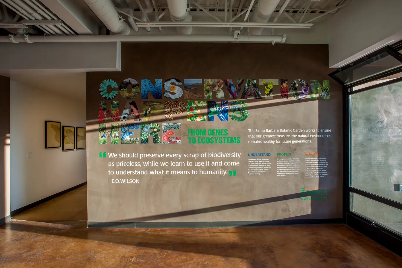 Pritzlaff Conservation Center interior, lobby mural