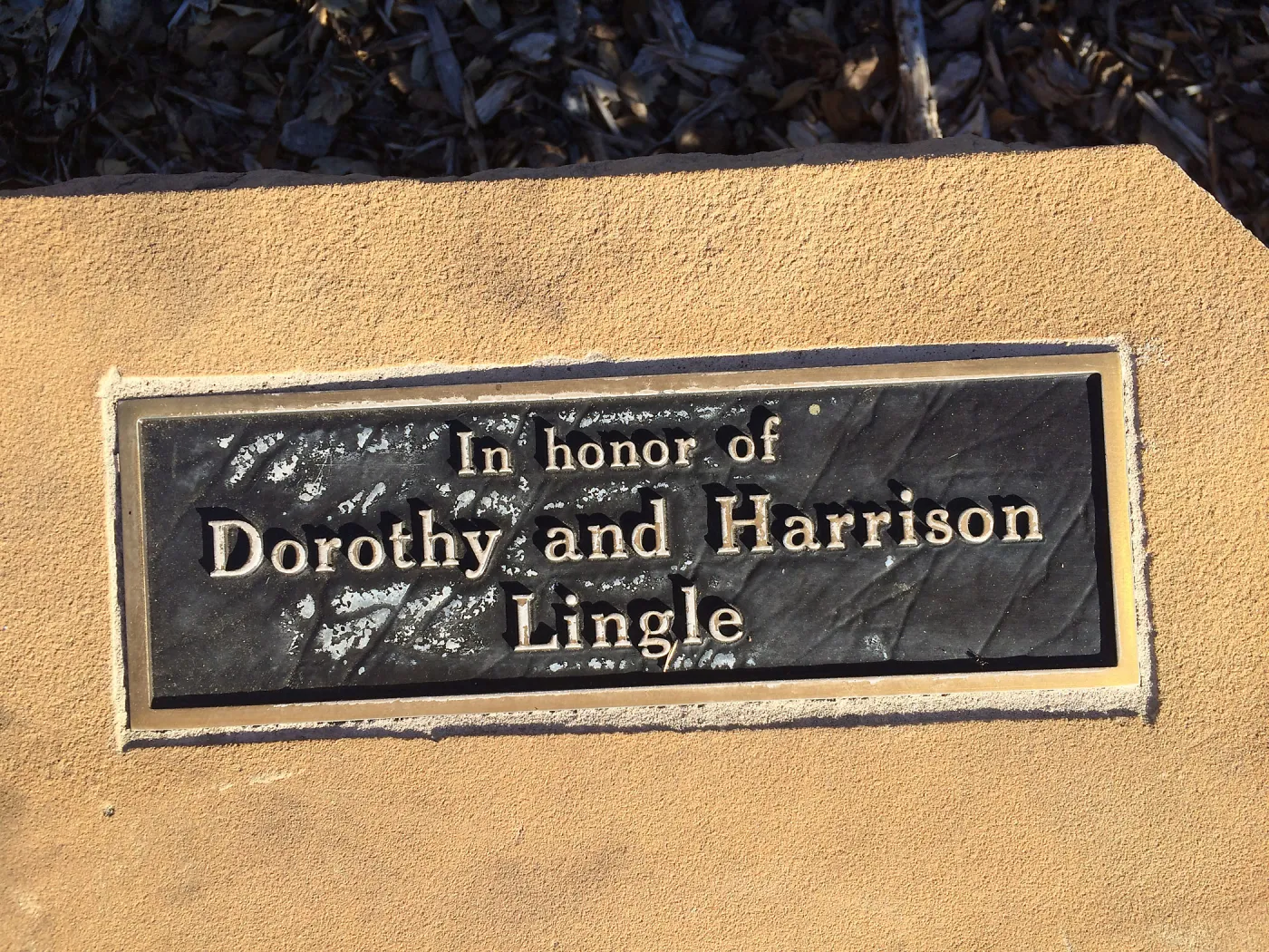 Dorothy adn Harrison Lingle bench