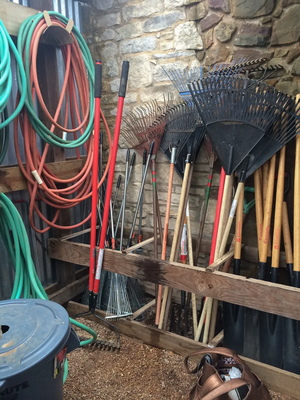 Volunteer tools at the Lady Bird Johnson Wildflower Center