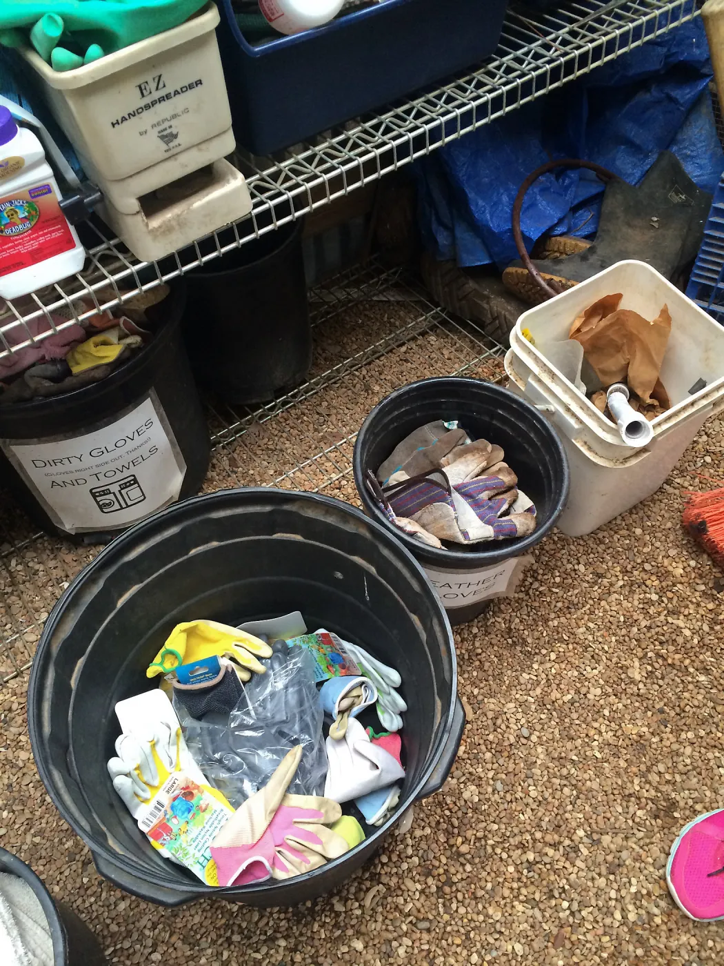 Volunteer tools at the Lady Bird Johnson Wildflower Center