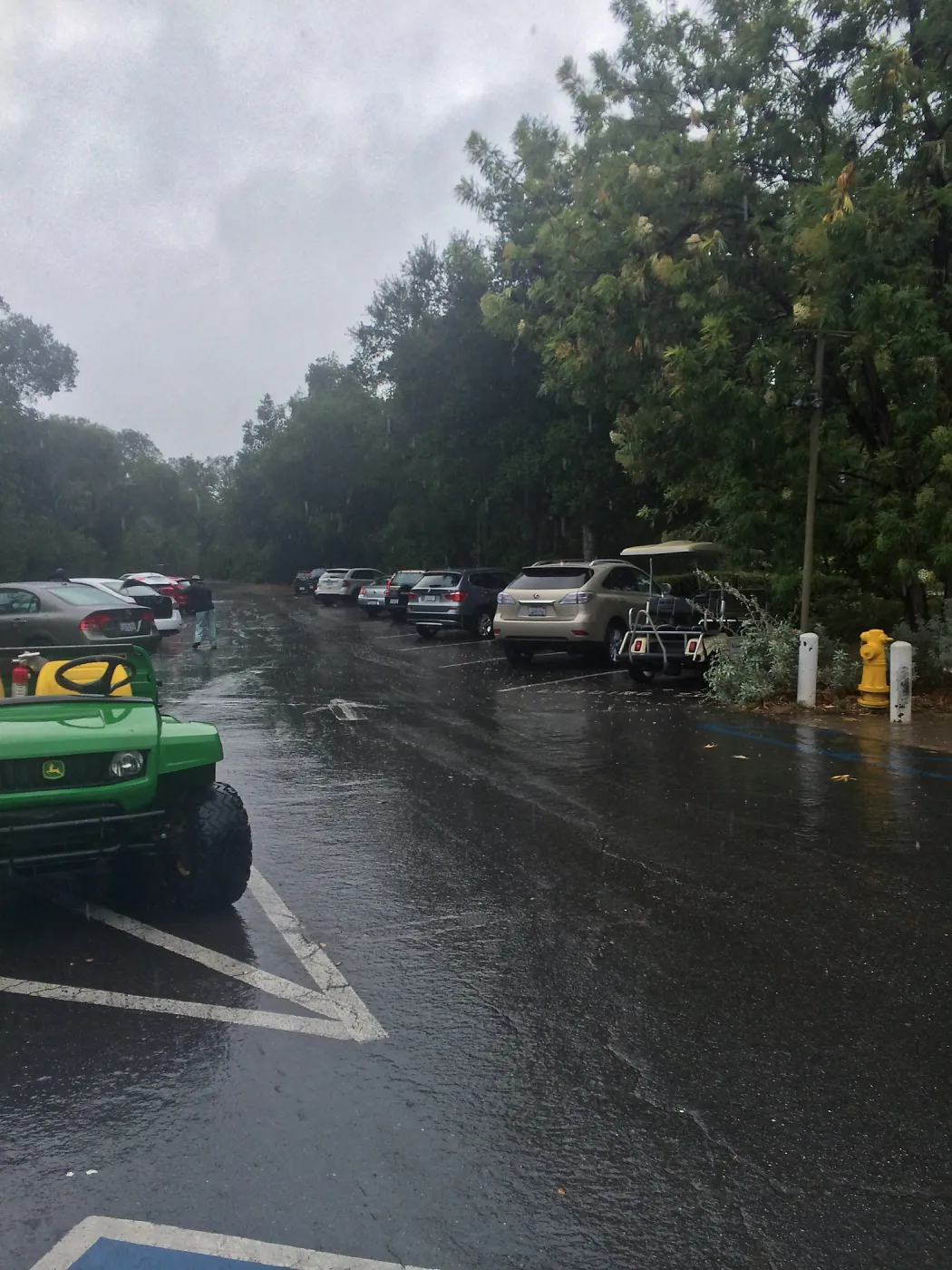 Parking lot in rain