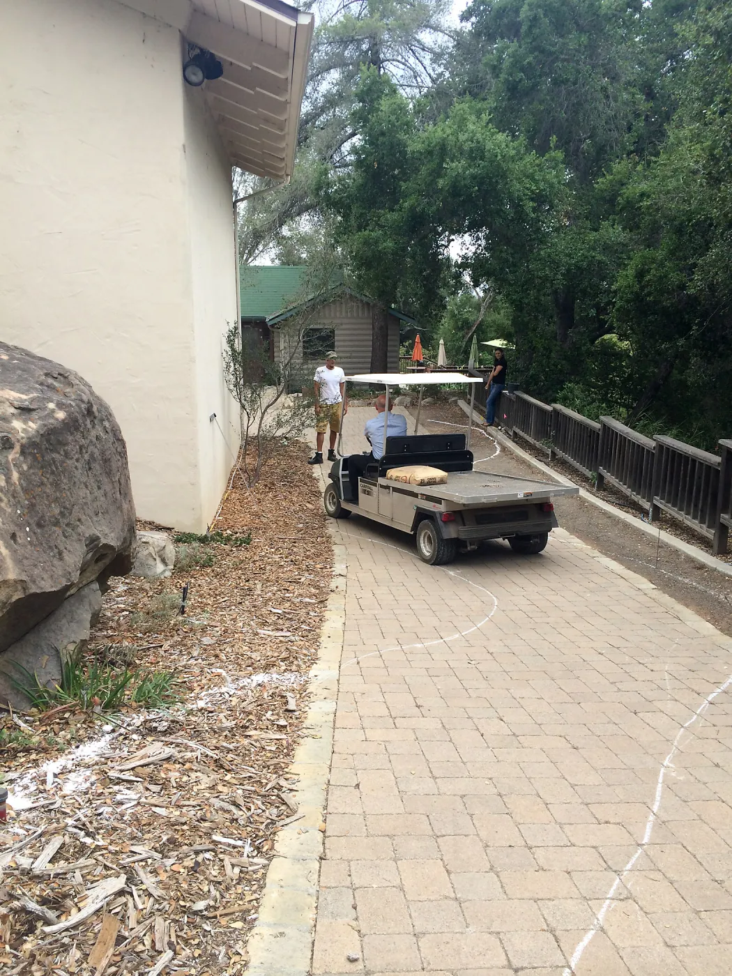 Laying out the path in the Home Demo Garden