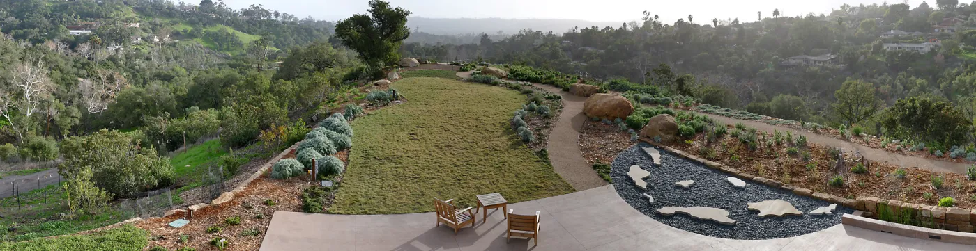 Island View Garden, panorama from Pritzlaff Conservation Center Deck