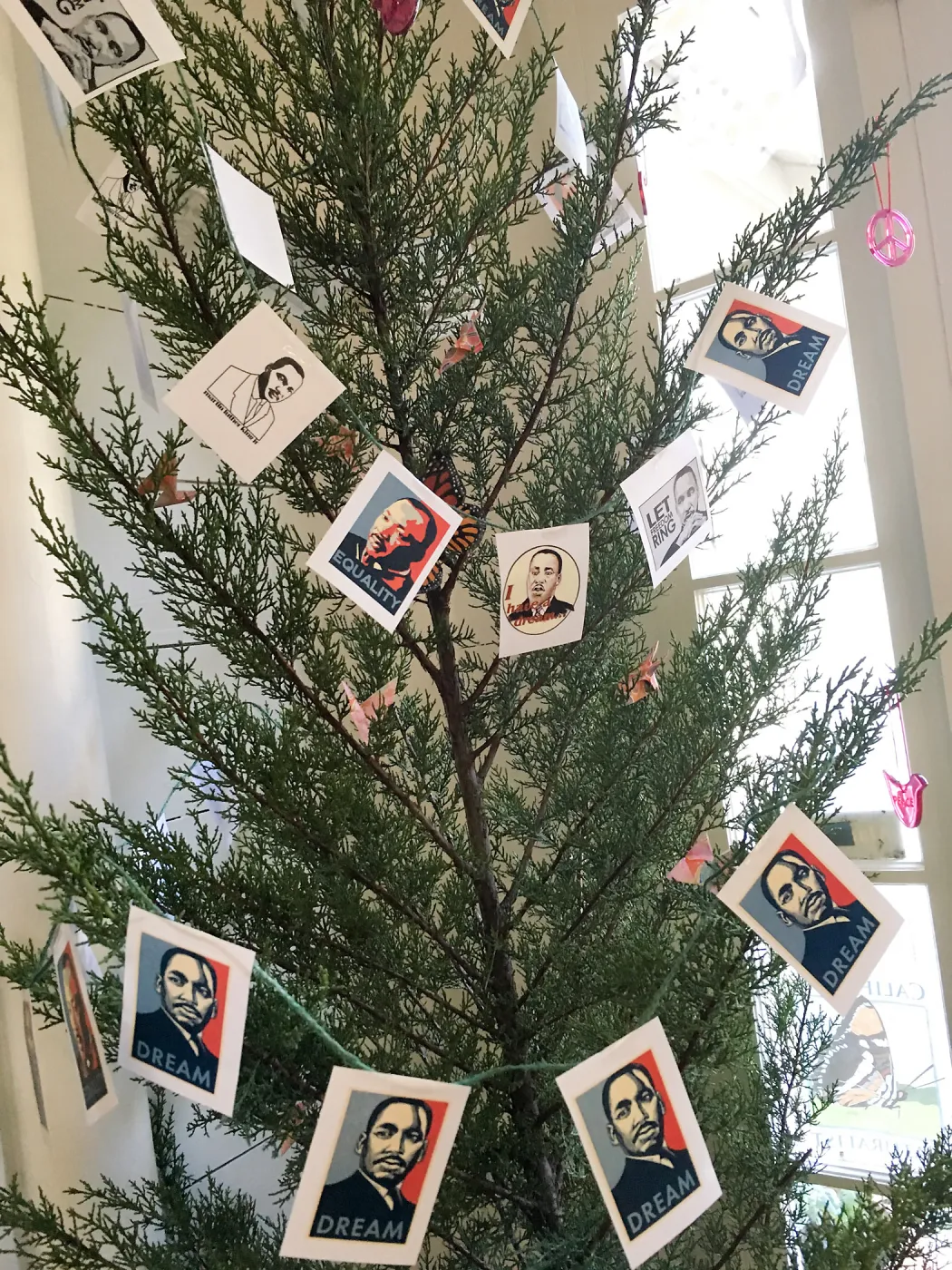 Martin Luther King Day of Service Tree in Volunteer Cottage