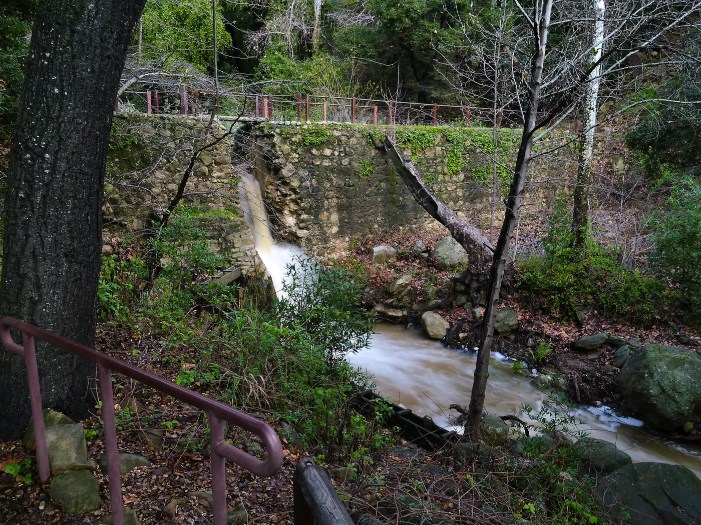 Mission Dam waterfall