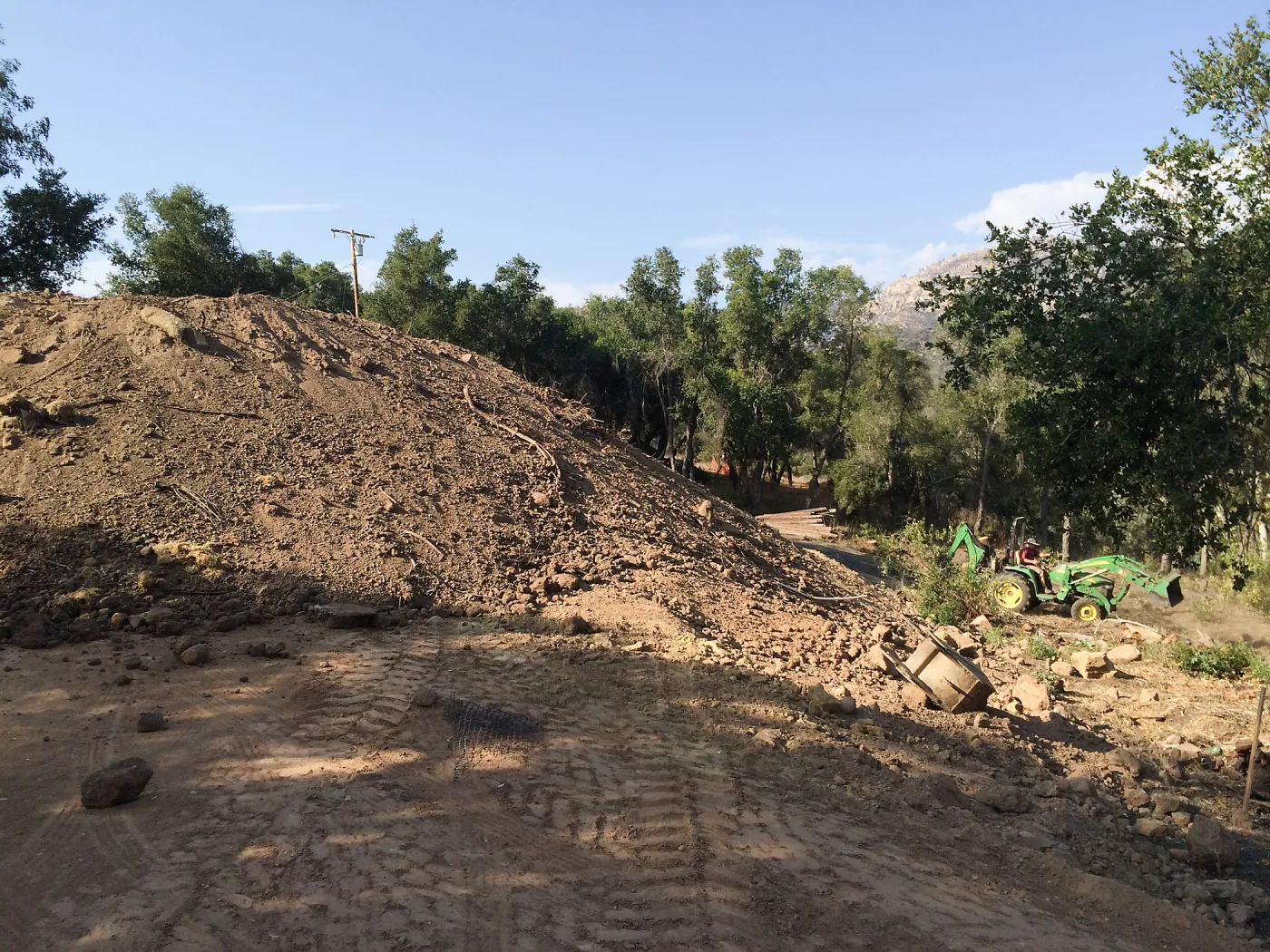 Soil stock pile at Hansen site