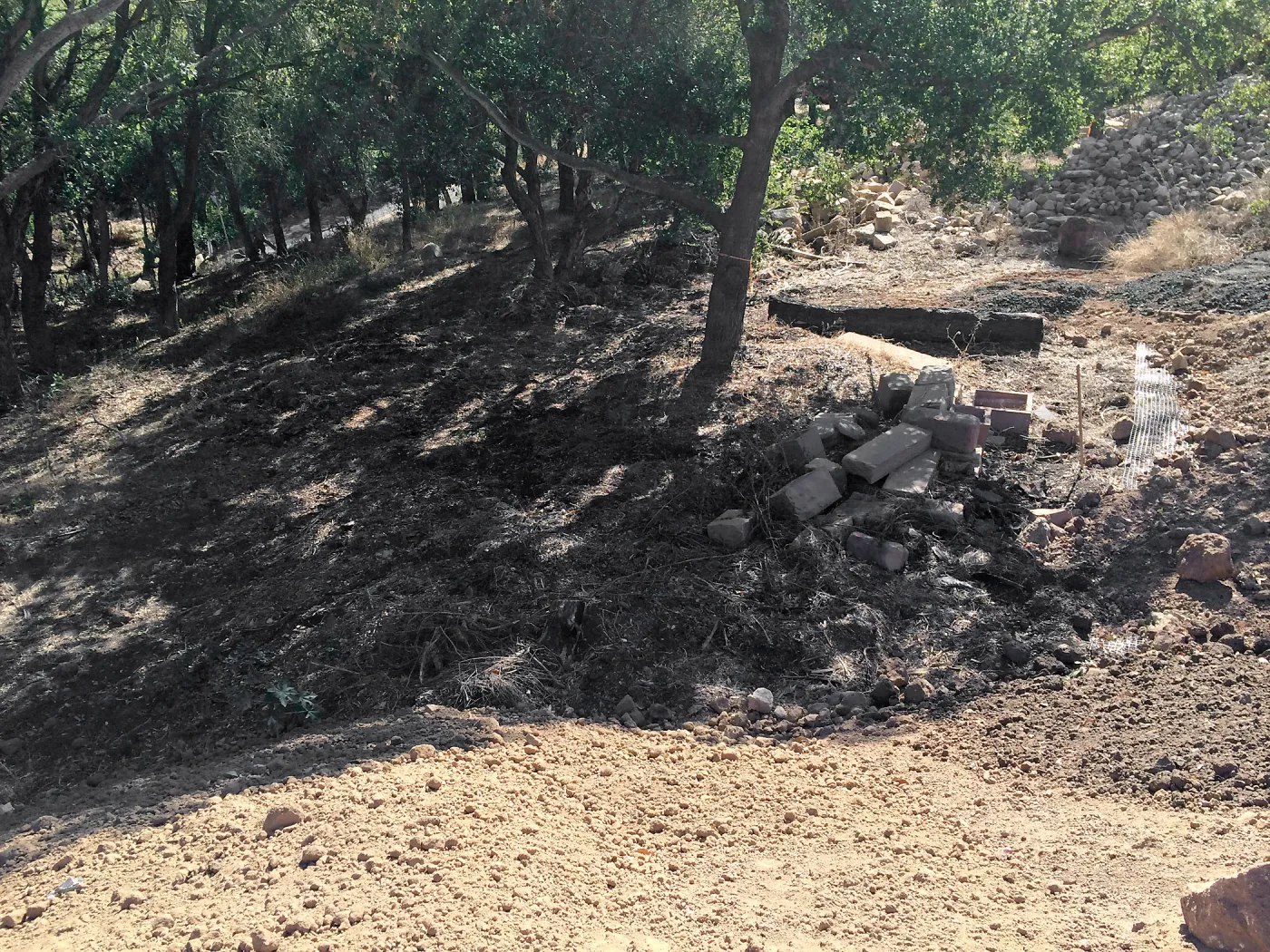 Dirt stockpile at Hansen site