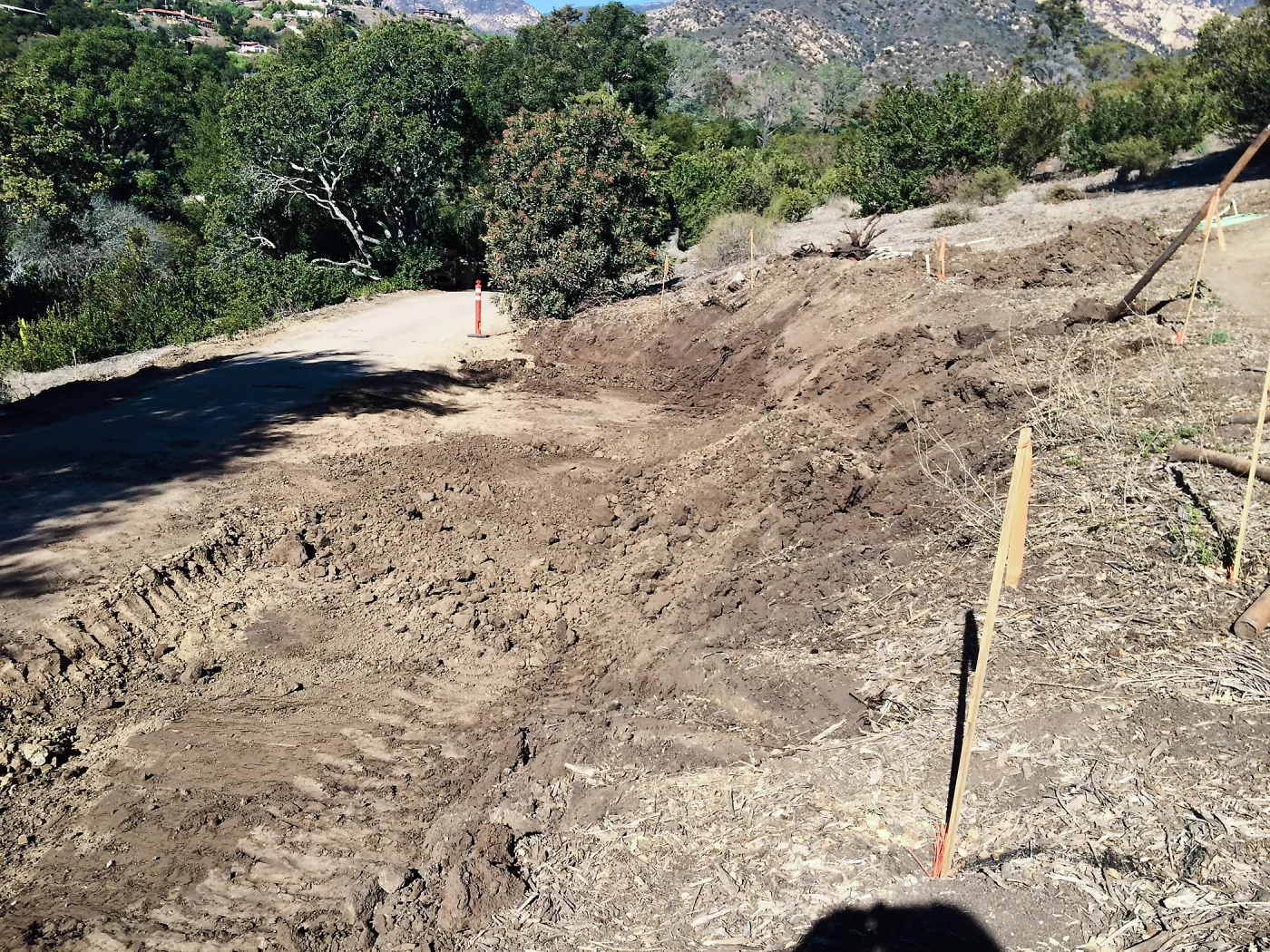 Earth moving to create bulb out on driveway to Pritzlaff Conservation Center