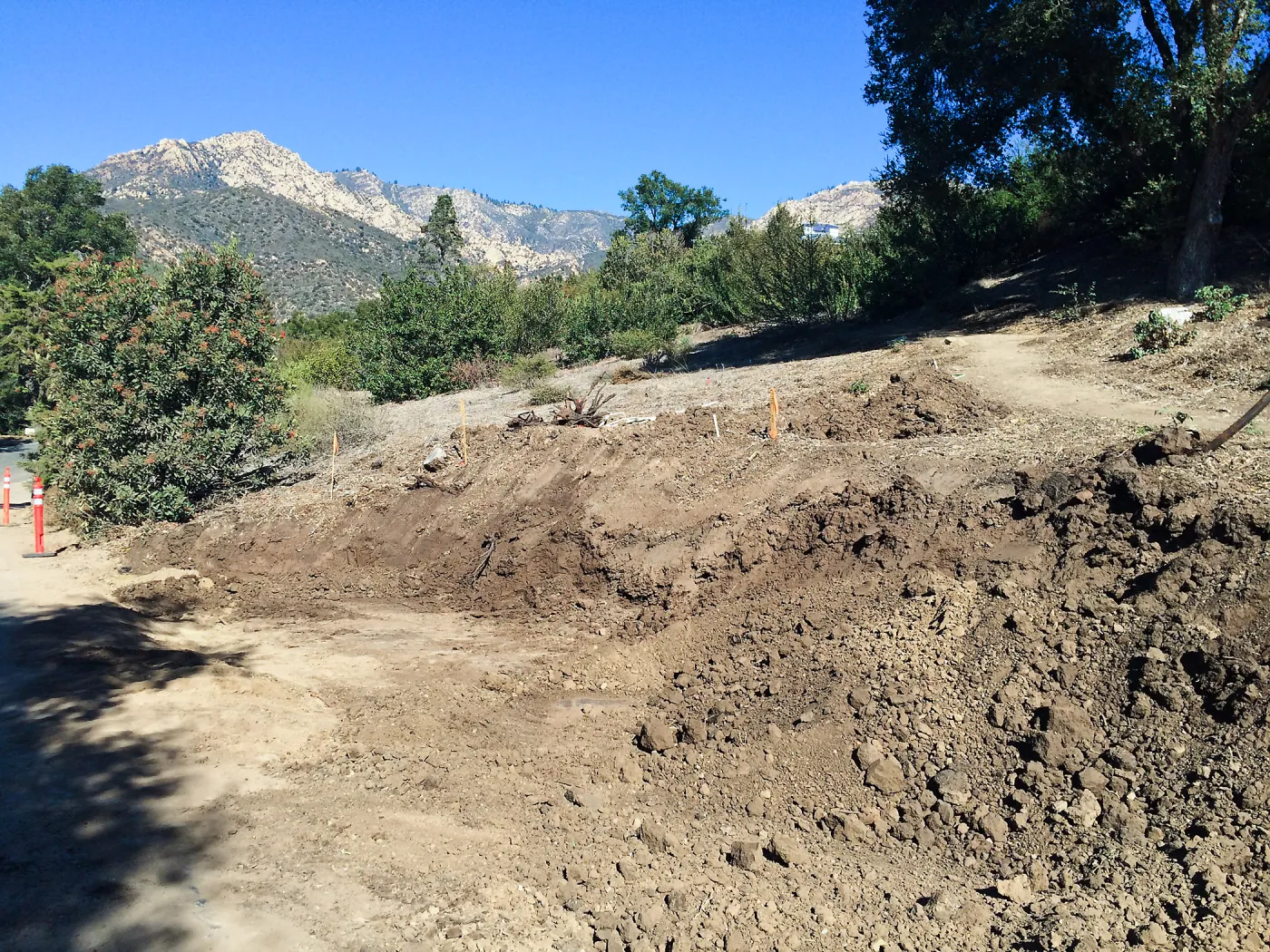 Earth moving to create bulb out on driveway to Pritzlaff Conservation Center
