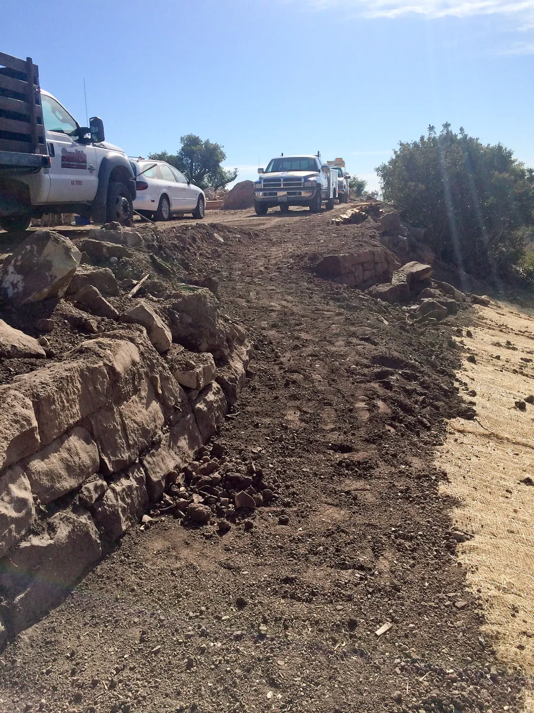 Reconstruction of wall west side of Pritzlaff Conservation Center