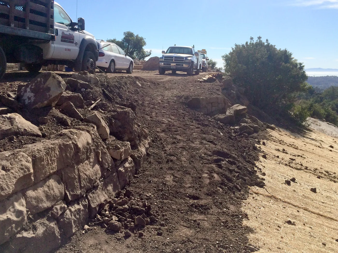 Reconstruction of wall west side of Pritzlaff Conservation Center