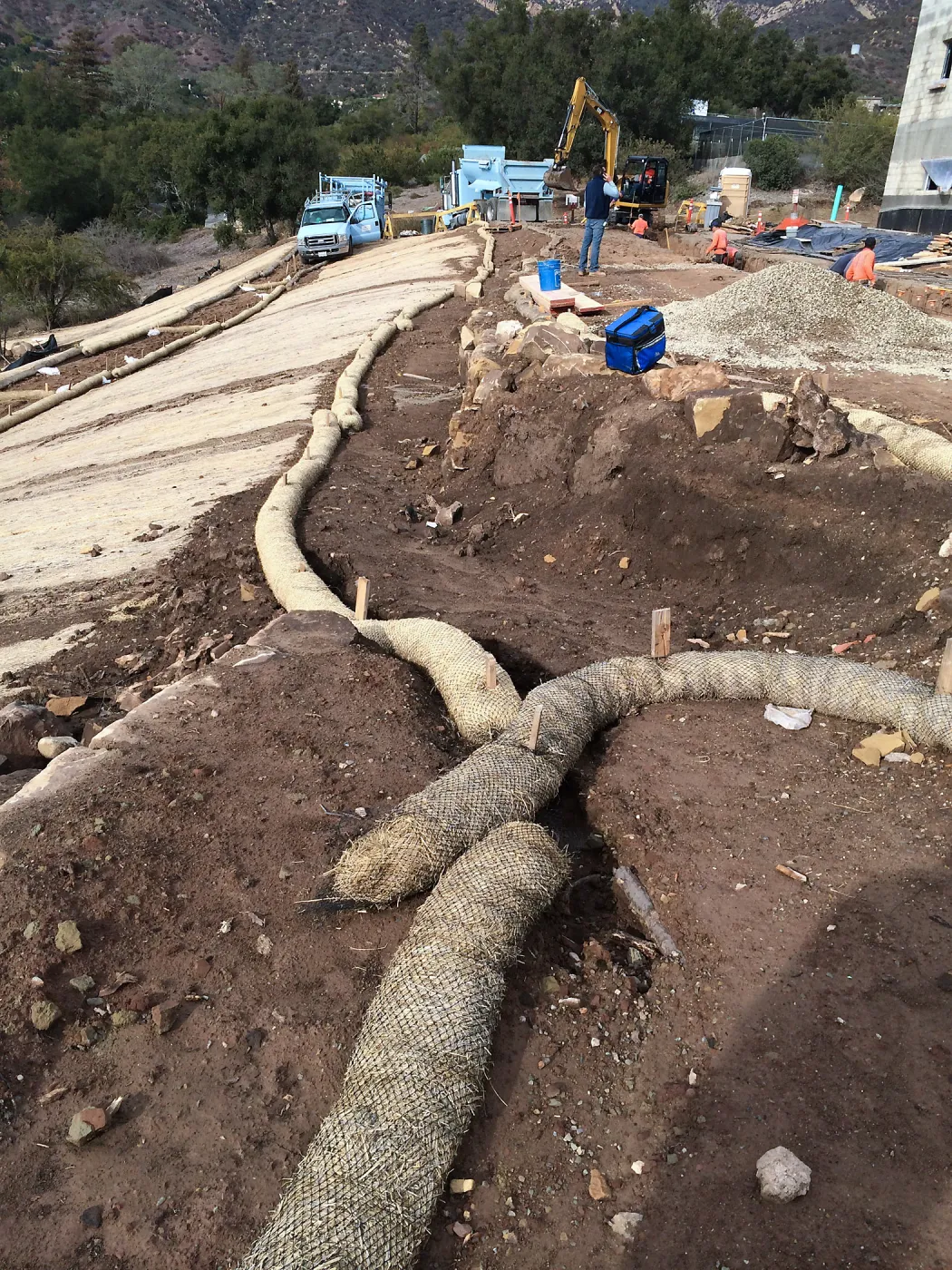 Reconstruction of wall west side of Pritzlaff Conservation Center