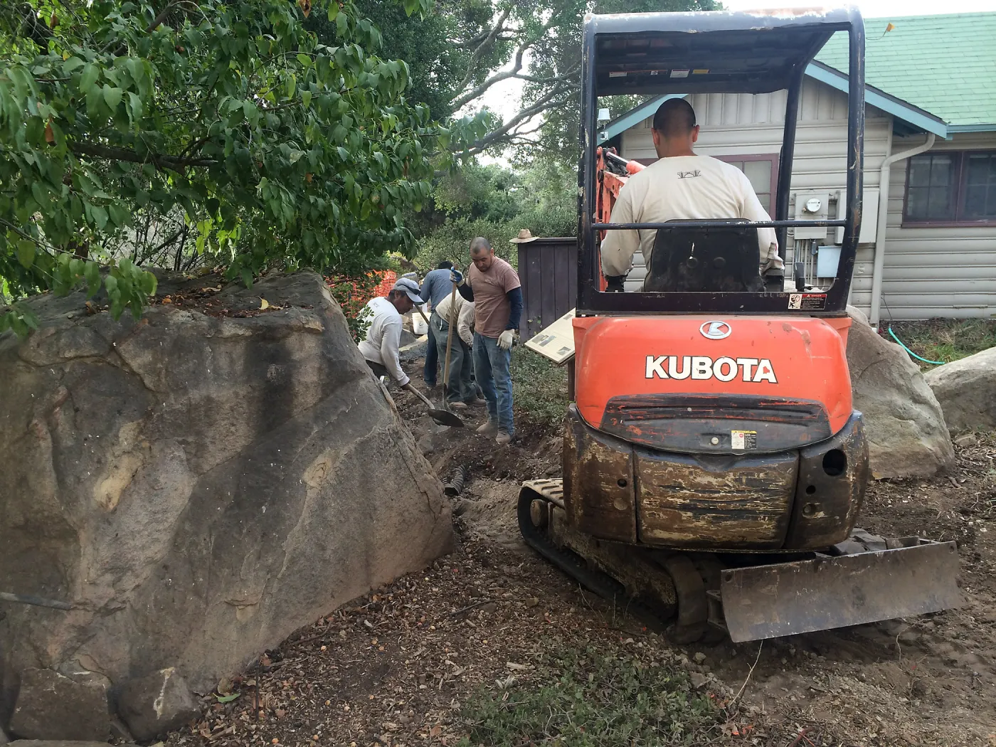 Getting ready for resurfacing of path by Cottage