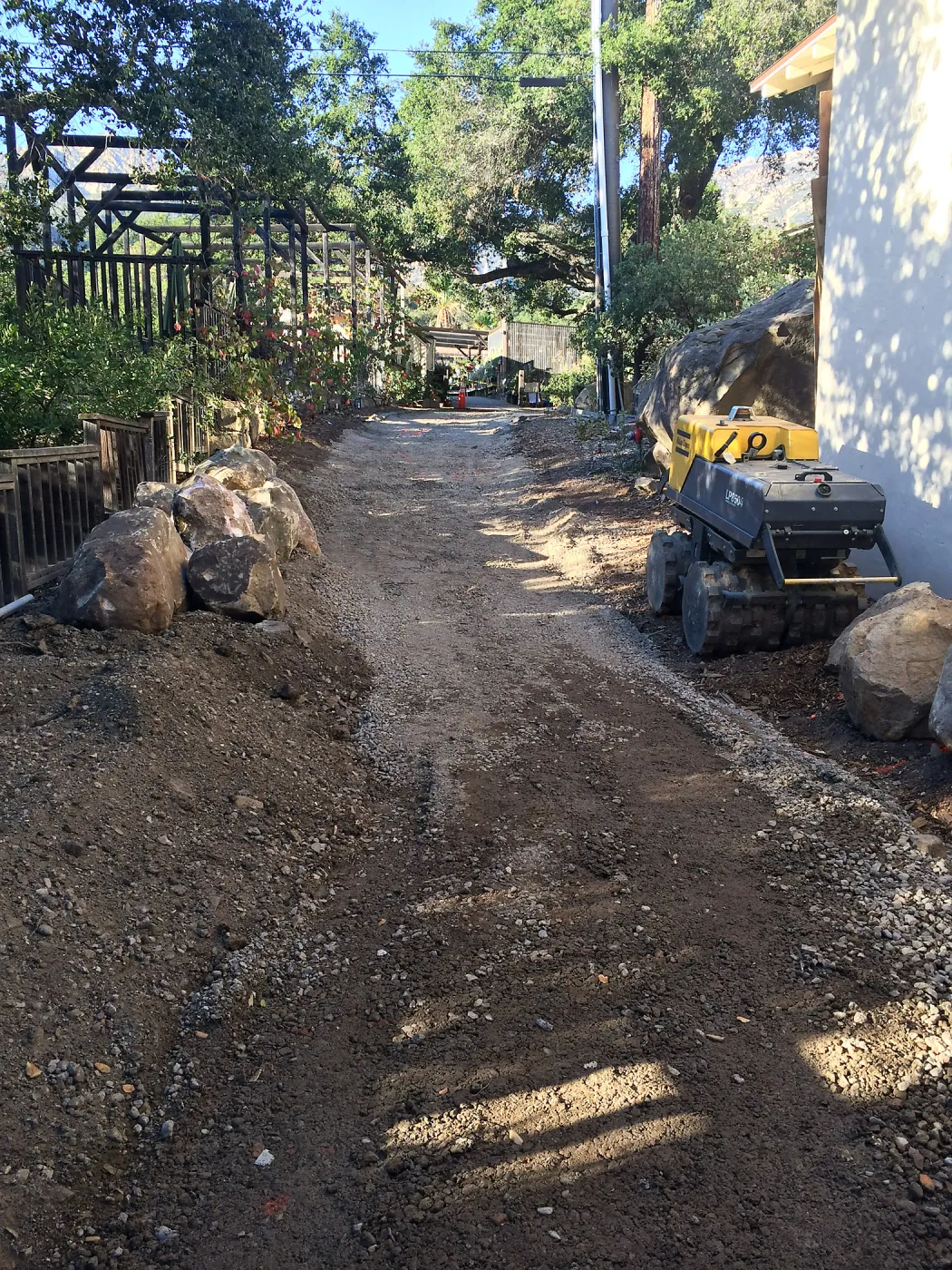 Preparing new path to Cottage and Water Wise Home Garden