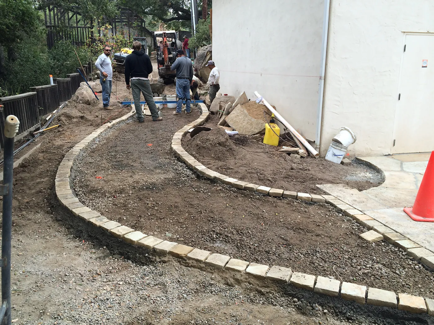Preparing new path to Cottage and Water Wise Home Garden