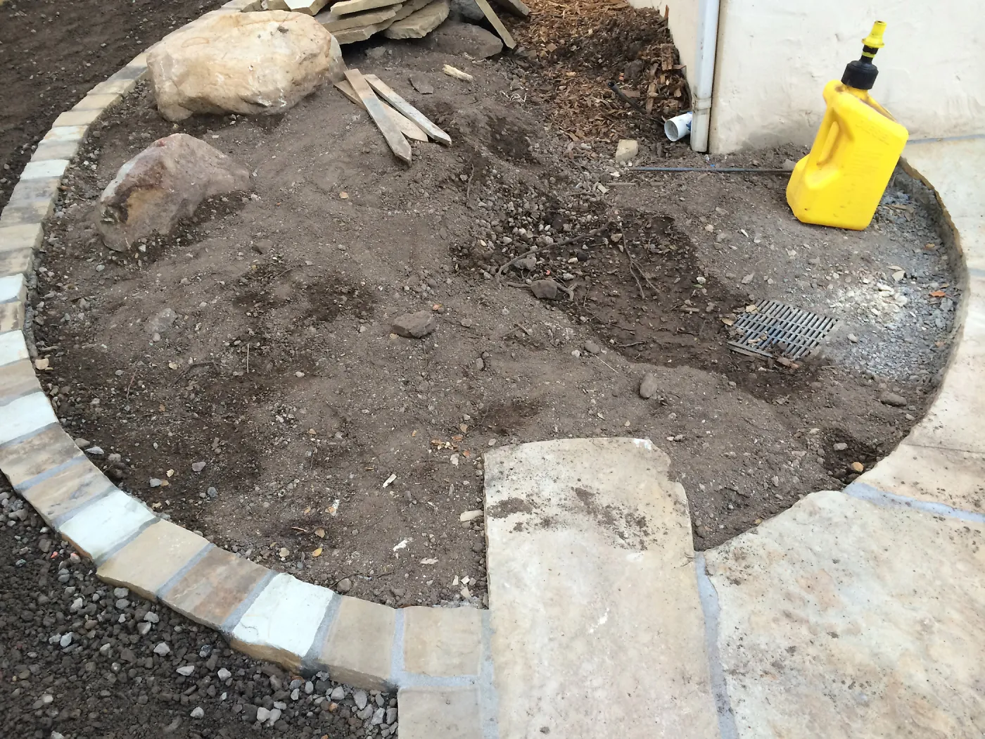 Preparing new path to Cottage and Water Wise Home Garden