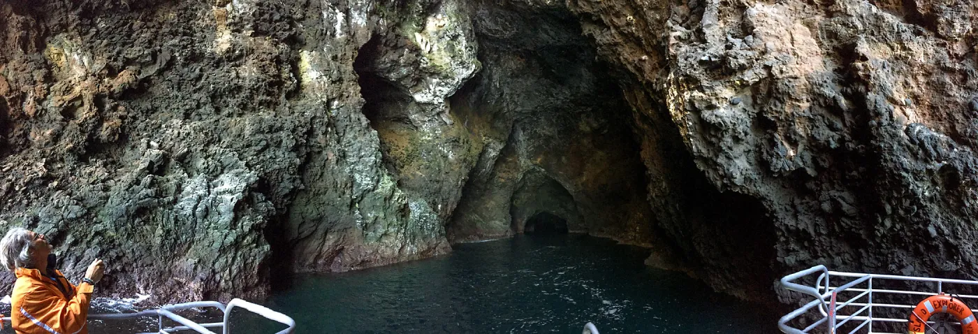 Santa Rosa Island Trip, Painted Cave on Santa Cruz Island from boat