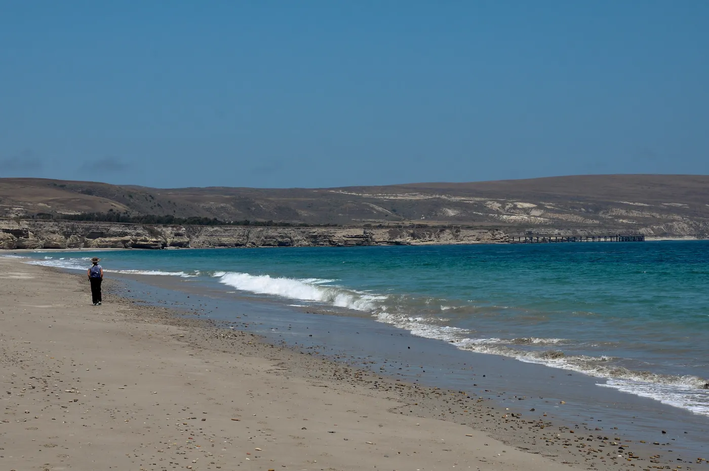 Santa Rosa Island Trip, Diana Blanchard walking along coast