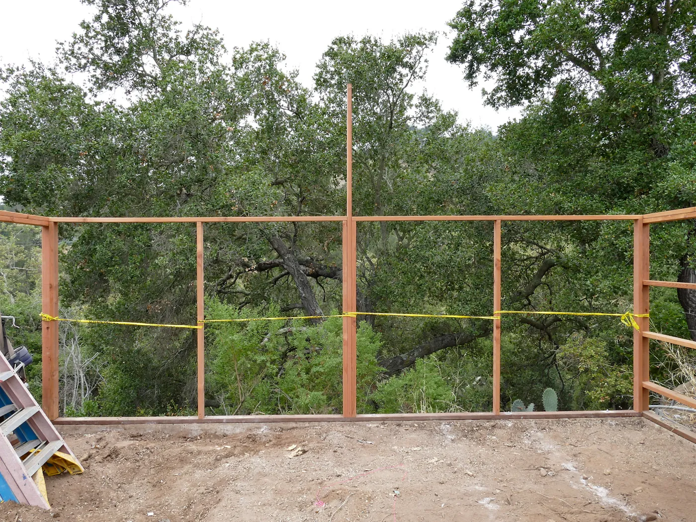 Garden Growers Lath House during repairs, looking west across interior