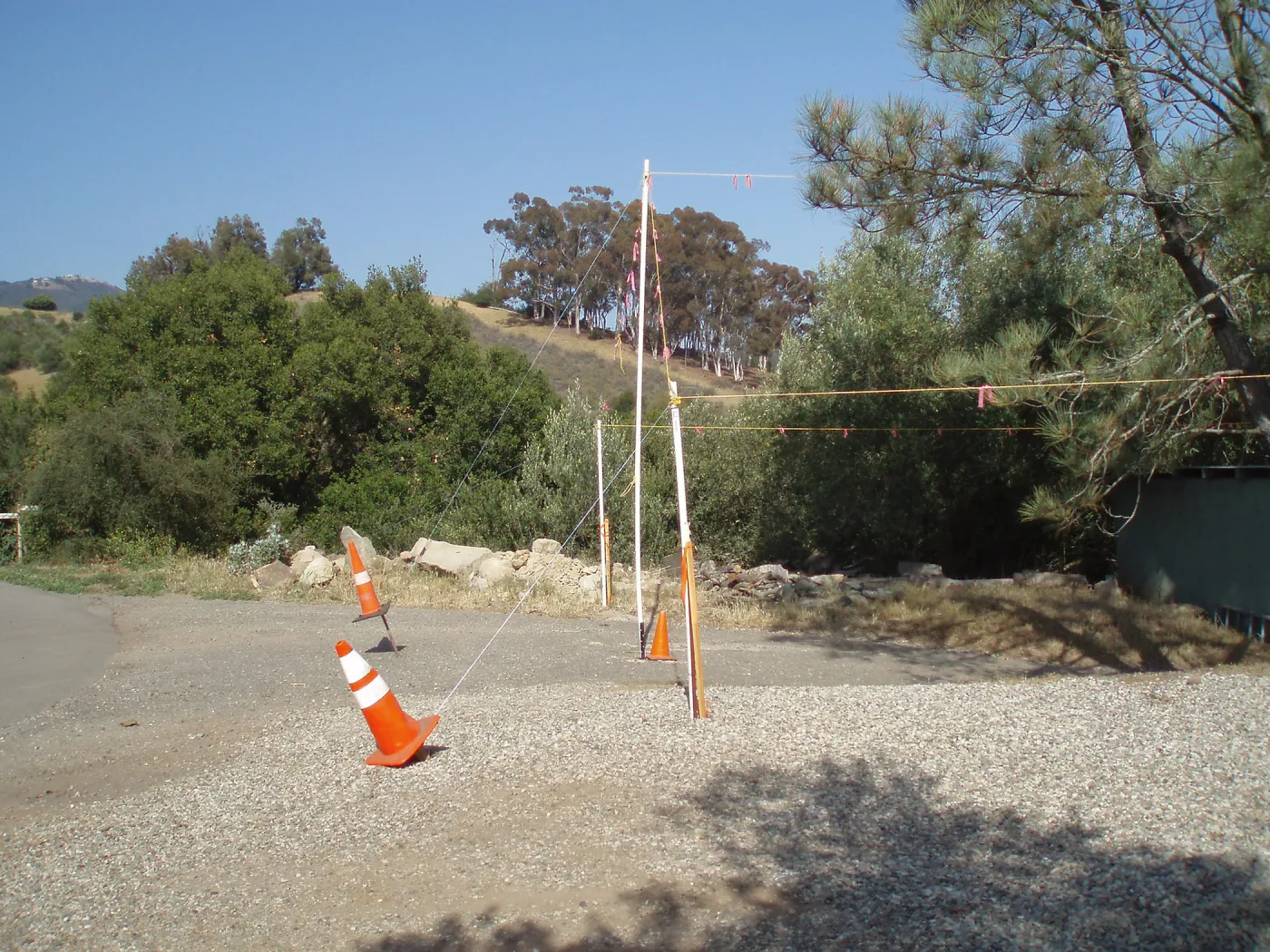 Story poles at north side of Gane House
