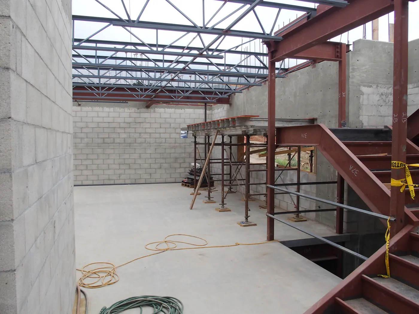 Pritzlaff Conservation Center Construction, looking northeast across first floor bullpen