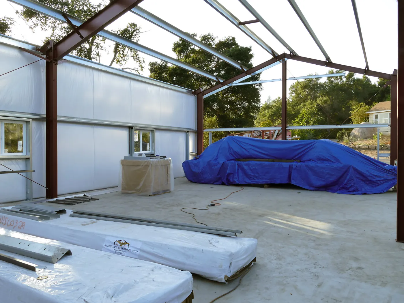 Horticulture Barn Construction, interior looking west
