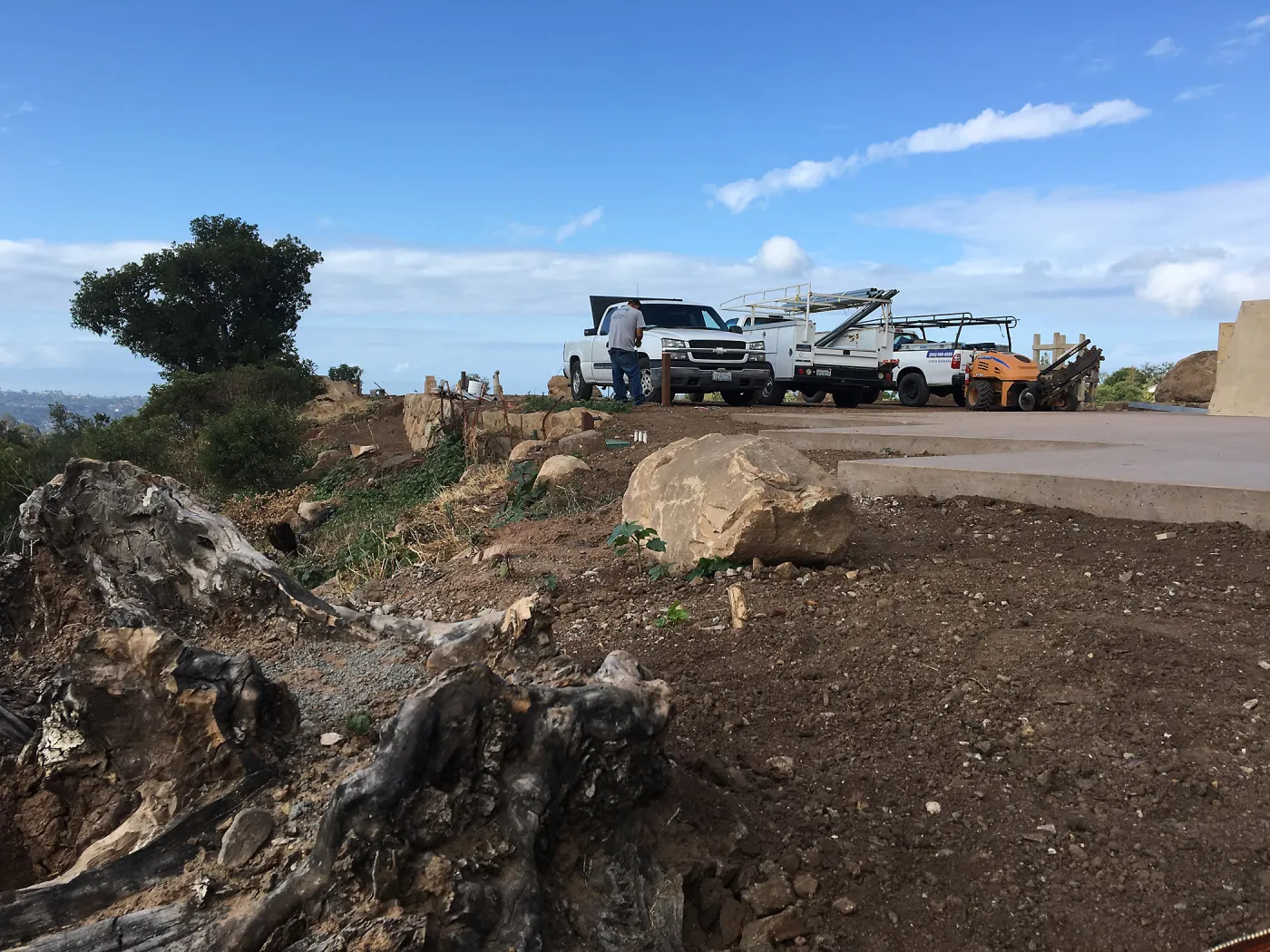Slope at southeast corner of Pritzlaff Conservation Center during construction