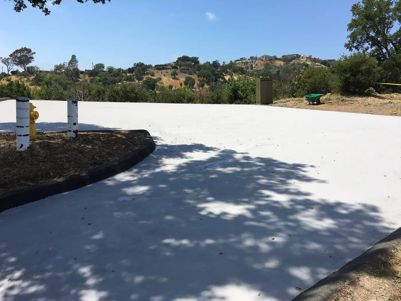 Light colored ecosealant on upper parking lot