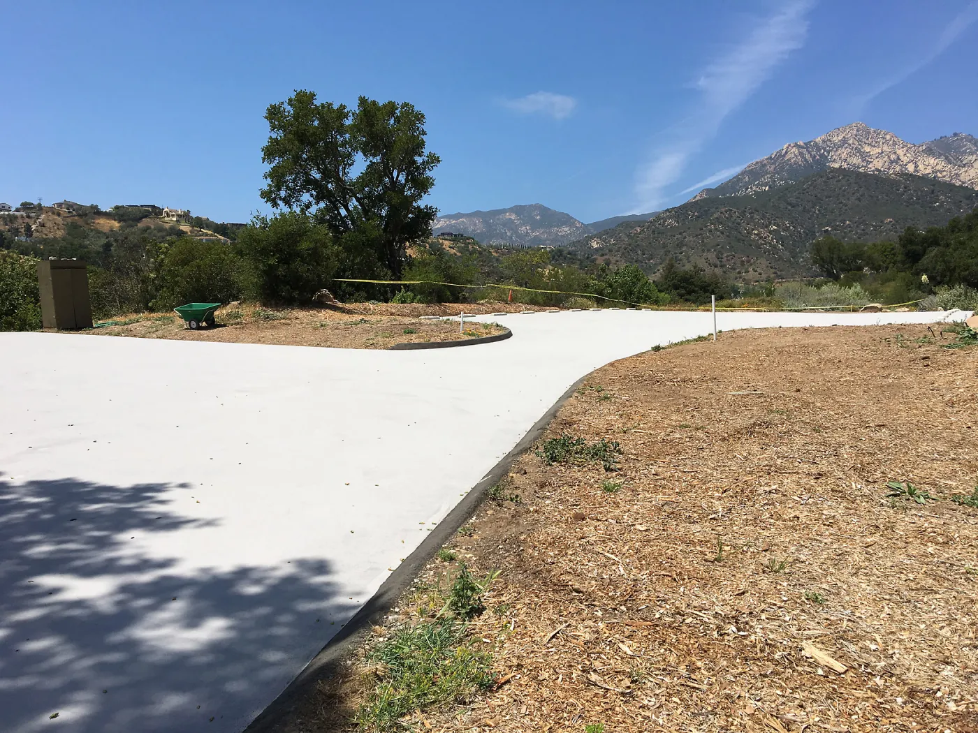 Light colored ecosealant on upper parking lot