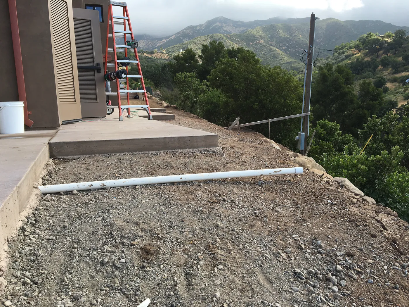 Slope at southeast corner of Pritzlaff Conservation Center during construction
